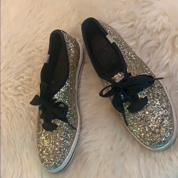 kate spade Shoes - Kate Spade Gold Glitter Keds Shoes 5.5
